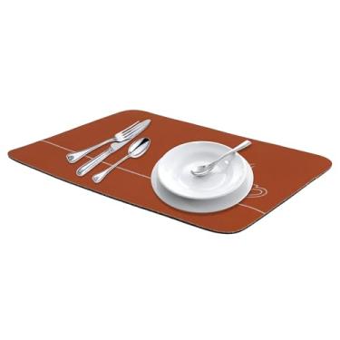 Imagem de Generic Grande tapete de secagem de pratos de pedra diatomácea, tapete de barra de café de secagem rápida para balcão de cozinha, pratos, copos e utensílios, café de 40 x 39 cm