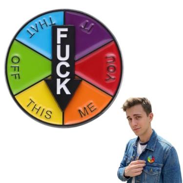 Imagem de Broche divertido de lapela com flecha rotativa para vestuário e acessórios