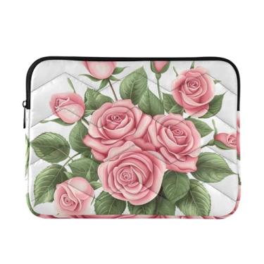 Imagem de GAIGEO Bolsa para laptop leve e fina Roses Bouquet, capa de transporte durável para tablet de viagem de trabalho, bolsas para laptop para mulheres na moda, 13 a 14 polegadas