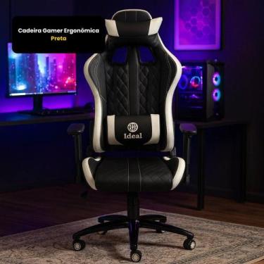 Imagem de Cadeira Gamer Ergonômica - Preta - IDEAL