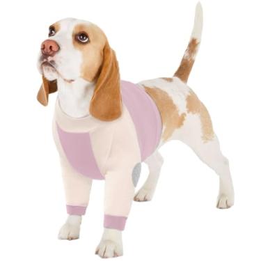 Imagem de LeLePet Traje de recuperação de cães para pernas dianteiras, manga de cachorro para parar de lamber, protetor de cotovelo para lesões nas pernas, ferimentos no ombro após cirurgia, masculino, feminino