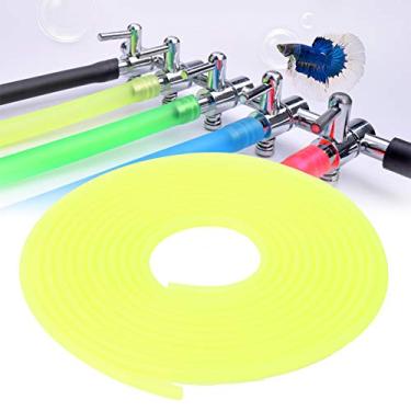 Imagem de SPYMINNPOO Tubo Macio do Silicone da Mangueira do Oxigênio Aquário de 5m para o Tanque de Peixes, Tubo Flexível da Bomba de Ar para Tanques de Peixes Coloridos, Seguro para (Amarelo)