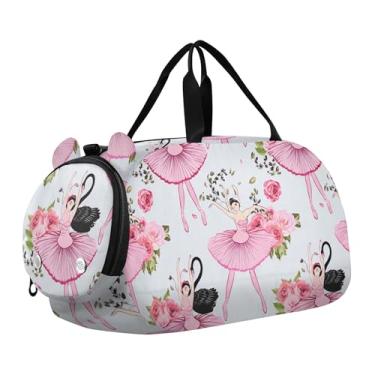 Imagem de Bolsa esportiva para meninos, coalas fofos, Natal, verde, presente de fim de semana, bolsa de viagem para meninas, Tutus floral rosa bailarinas, Clássico
