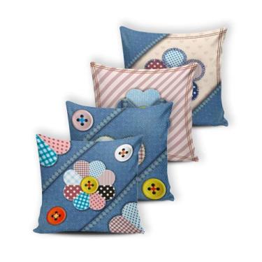 Imagem de Kit 4 capas de Almofada Modern Print 42 cm x 42 cm - 036 - RT MAGAZINE