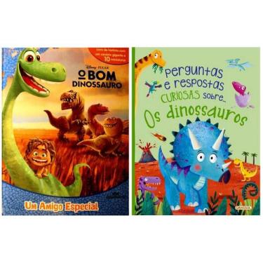 Imagem de Kit de livros: miniatura bom dinossauro + perguntas e respostas curios