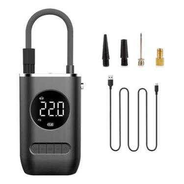 Imagem de Bomba Ar Compressor Digital Portatil Para Encher Pneu Bike Carro - Bom