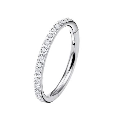 Imagem de Pnsgisr F136 titânio 20/18/16G nariz septo concha argola piercing joias 8/10 mm cartilagem helix tragus daith torre brincos para mulheres pequeno fino infinito feminino corpo clicker hipoalergênico