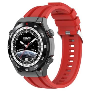 Imagem de VEVEL Pulseira de silicone de 22 mm para relógio huawei gt 4/pro/Ultimate/3/2 de 46 mm para Samsung Galaxy Watch de 46 mm/watch 3 de 45 mm/Gear S3 (vermelha, 46 mm)