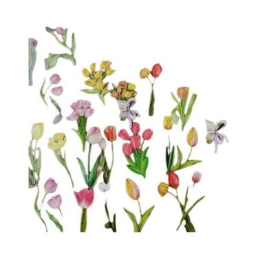 Imagem de Adesivos De Flores De Plantas Naturais 40 Peças JIANQI Material PET Tr