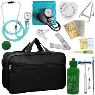 Imagem de Kit Bolsa Fisioterapia Acadêmico Martelo Buck Goniômetro Fita Imc - In