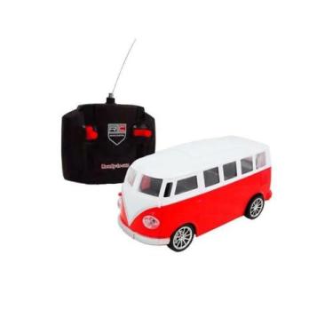 Imagem de Carrinho De Controle Remoto Brinquedo Kombi Classica Com Luz vermelho 