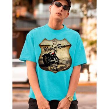 Imagem de Camiseta Estampada Masculina Moto Race Route 66 Harley Camisa Malha Al
