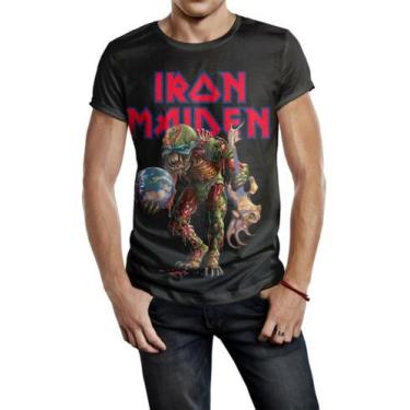 Imagem de Camiseta Masculina Banda Iron Maiden Full Print Ref:893, Preto, XG