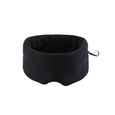 Imagem de Máscara ocular de algodão para dormir com bloqueio de luz, cobertura macia para olhos com alça de velcro ajustável para pessoas que dormem de lado, preta
