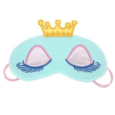 Imagem de Máscara de dormir confortável com bloqueio de luz para viagens para casa e relaxamento com lindo design de coroa de algodão em azul