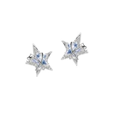 Imagem de Brincos de estrela elegantes acessórios de estrela entrelaçados personalizados acessórios femininos requintados brincos azuis M4192