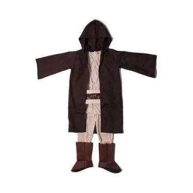 Imagem de Fantasia De Cosplay De Jedi Obi-Wan Kenobi Para Crianças, Capa Com Cap