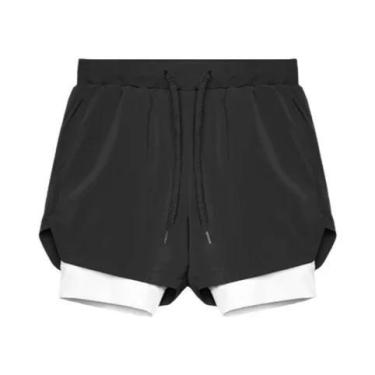 Imagem de Shorts Esportivos Masculinos 2 Em 1 2025 Camada Dupla Respirável Para 