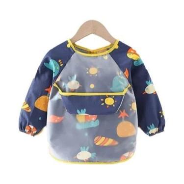 Imagem de Babador Colorido E Divertido À Prova d'Água De Manga Longa Para Bebês 