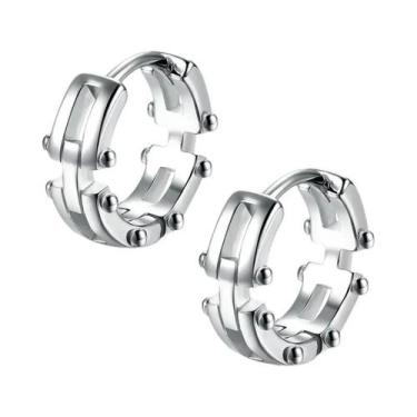 Imagem de Brincos De Argola Góticos Masculinos Com Caveira, Hipoalergênicos, Joi