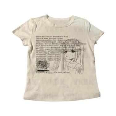 Imagem de Camiseta Feminina Vintage Harajuku Com Estampa De Anime, Manga Longa, 