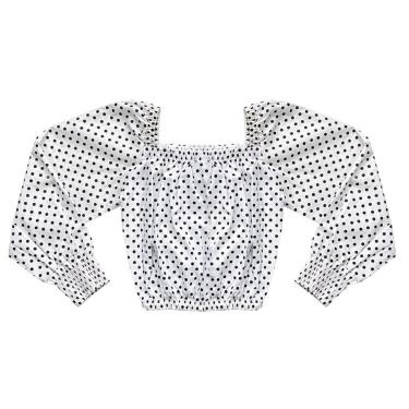 Imagem de Blusa Juvenil Look Jeans Ombro-a-Ombro Branca - UNICA - 4-Feminino