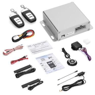 Imagem de de Alarme Antifurto para Carro 12V com Iniciador Remoto BT Entrada Sem Chave PKE Trava Central Suporte a Controle via APP Botão Iniciar Parar e 2 Controles Remotos