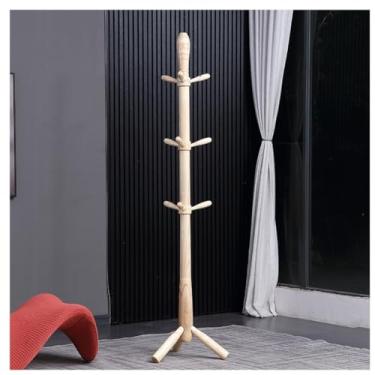 Imagem de SLGGPJBU Cabideiro de madeira com 9 ganchos para bolsa de mão, suporte resistente para cabide para entrada, corredor, entrada