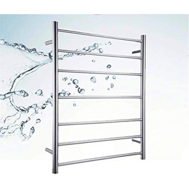Imagem de Aquecedor de toalhas, aquecedor de toalhas elétrico, montado na parede, aço inoxidável 304, 7 barras aquecidas, secador de toalhas, acessórios de banheiro