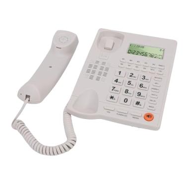 Imagem de Heayzoki Telefone Com Fio para Escritório Doméstico Com Identificador de Chamadas, Telefone Com Fio de Botões Grandes para Idosos Com Display Claro de Alto-falante, Volume de Campainha (Branca)
