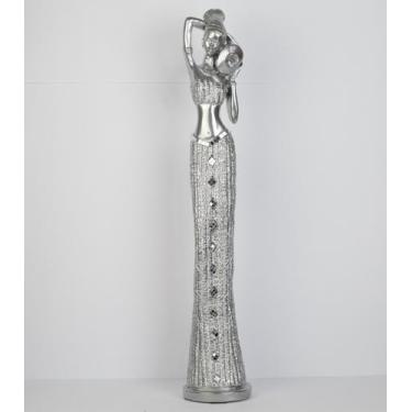Imagem de Estatueta Decoração Africana  Premium  Africana com Vaso no Ombro - Oi
