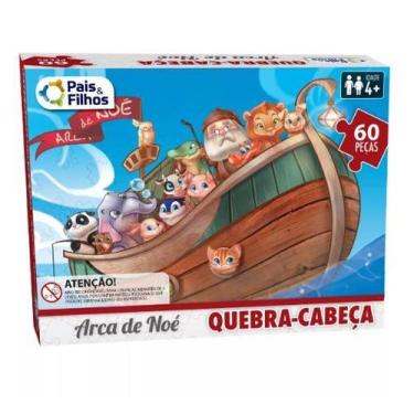 Imagem de Brinquedo Infantil Quebra Cabeça 60 Peças Arca De Noé Pais & Filhos 28