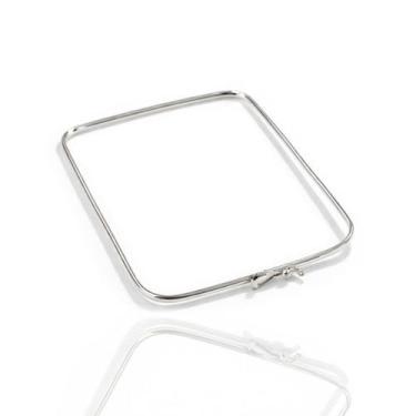 Imagem de Pulseira Bracelete Rigido Prata Retangular Moda Delicado - Lojas La+Ny