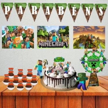 Imagem de Kit festa decoração Minecraft aniversário games - DBM Kids