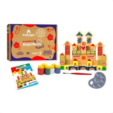 Imagem de Brinquedo Engenheiro Eco Paint 122 Peças com 6 Tintas Guache e 1 Pince