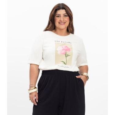 Imagem de Blusa Manga Curta Feminina Plus Size Secret Glam Bege, Plus G3, Bege