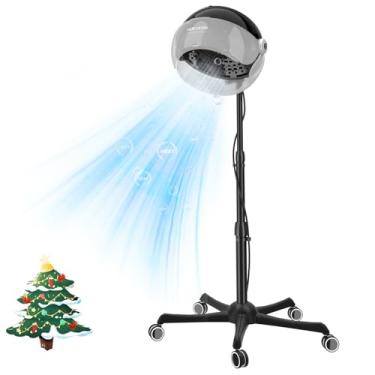 Imagem de Secador de cabelo iônico 1875W, secador de capô profissional de salão com rodas, capô e altura ajustáveis, 3 configurações de calor, máquina de vaporizador de cabelo com rolamento de desligamento