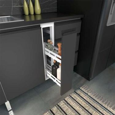 Imagem de Balcão de Aço 150 Gaia com Tampo Cozimax Preto