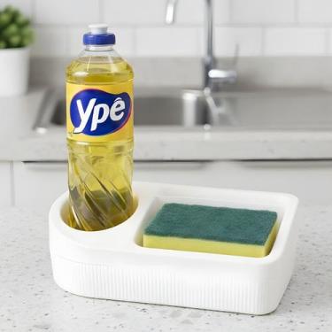 Imagem de Porta Detergente Com Suporte Esponja Bucha Sabão Pia Cozinha - Microma