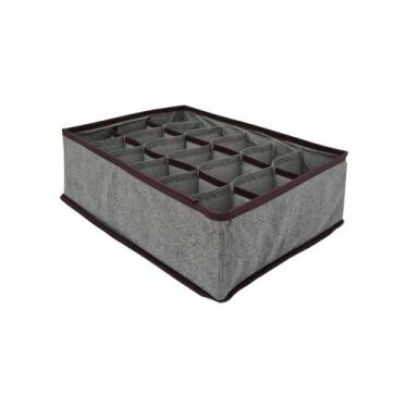 Imagem de Organizador de gavetas com 18 compartimentos - Amigold, Cinza