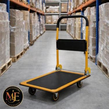 Imagem de Carrinho Multiuso de Carga 150Kg  Plataforma Dobrável com 4 Rodas Logí