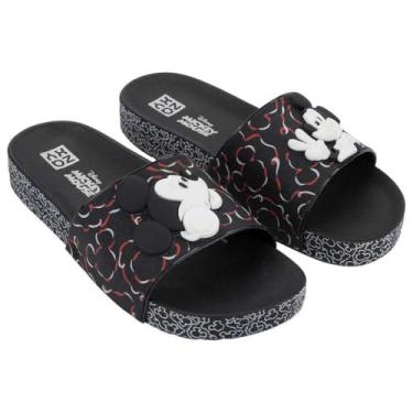 Imagem de Tamanco Feminino Zaxy Disney Slide Preto+branco 34