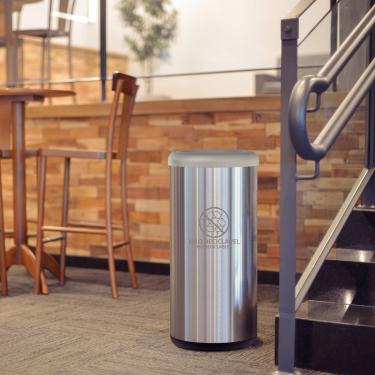 Imagem de Lixeira Inox Tramontina Piemonte 40 Litros Scotch Brite e Tampa Basculante Cinza