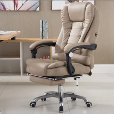 Imagem de Cadeira executiva ergonômica marrom – Cadeira reclinável para funcionários e conferências, altura ajustável, design moderno para casa e escritório, cadeira de chefe confortável para uso durante todo o