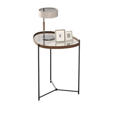 Imagem de Mesa Lateral Organica Alamanda Castanho Pe Preto - Moveis Jb