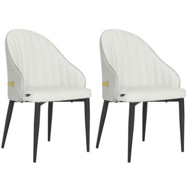 Imagem de Kit 2 Cadeiras De Jantar Estofada Design La Martina - Branca