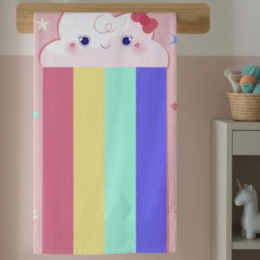 Imagem de Toalha de Banho Infantil Estampa ArcoÍris Colorido Com Cores Vivas Toq