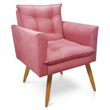 Imagem de Poltrona Tais Suede Pés Palito Castanho - D'Rossi - DRossi, Rose