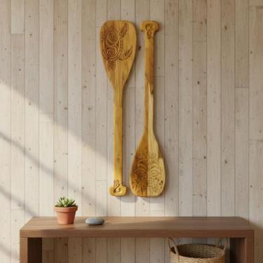 Imagem de Remo decorativo maori Kit com 2 remos de praia - Carmisini