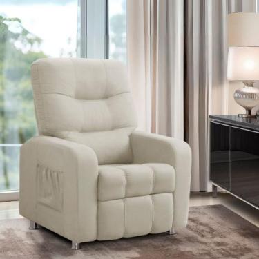 Imagem de Poltrona Reclinavel Do Papai Maldivas Tecido Suede - Star Confort, Mar